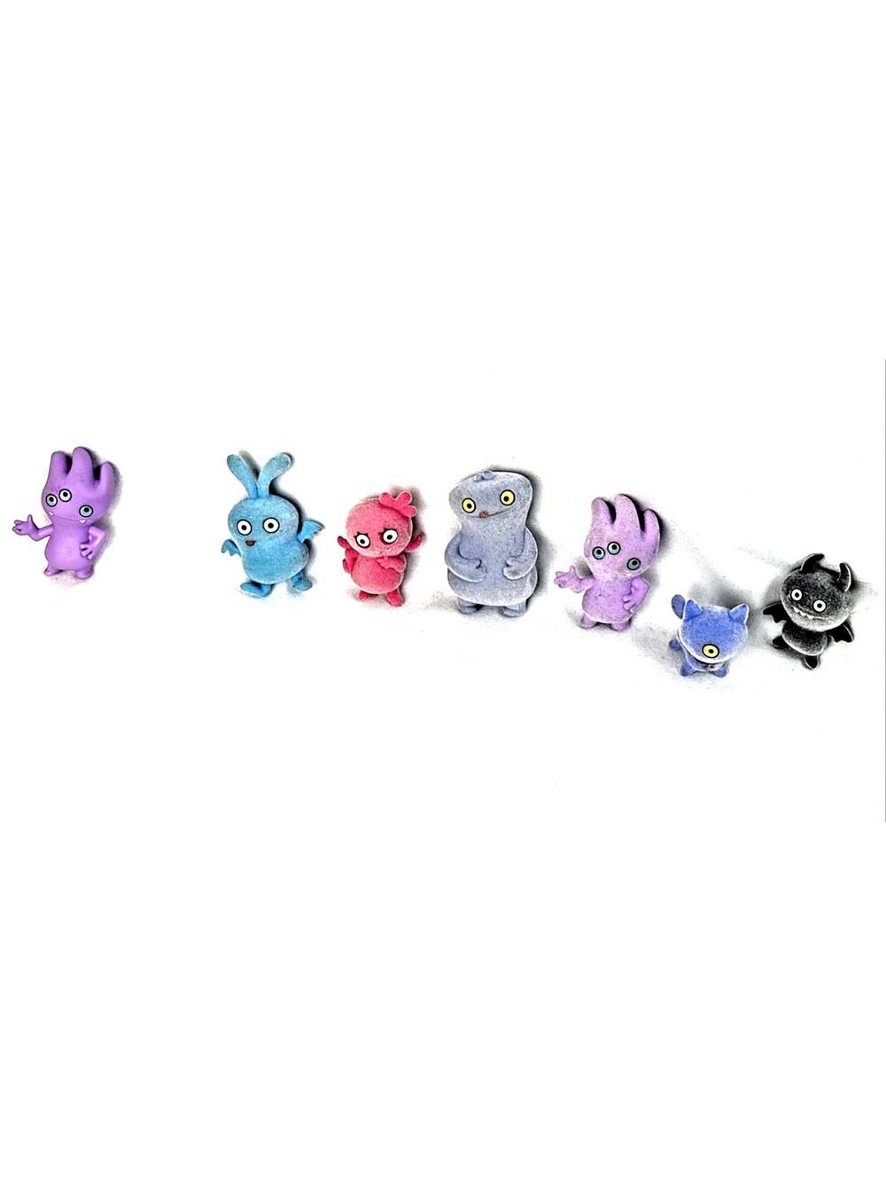 Ugly Dolls Mini Figure Lot Of 6 1-2" Figurines Fuzzy + 1 Plastic Hasbro 2018